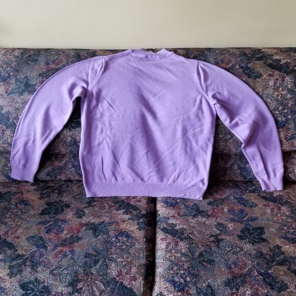 Lilac, cotton, long sleeve, mock neck, light sweater, M, Northern Reflections - Picture 2 of 6
